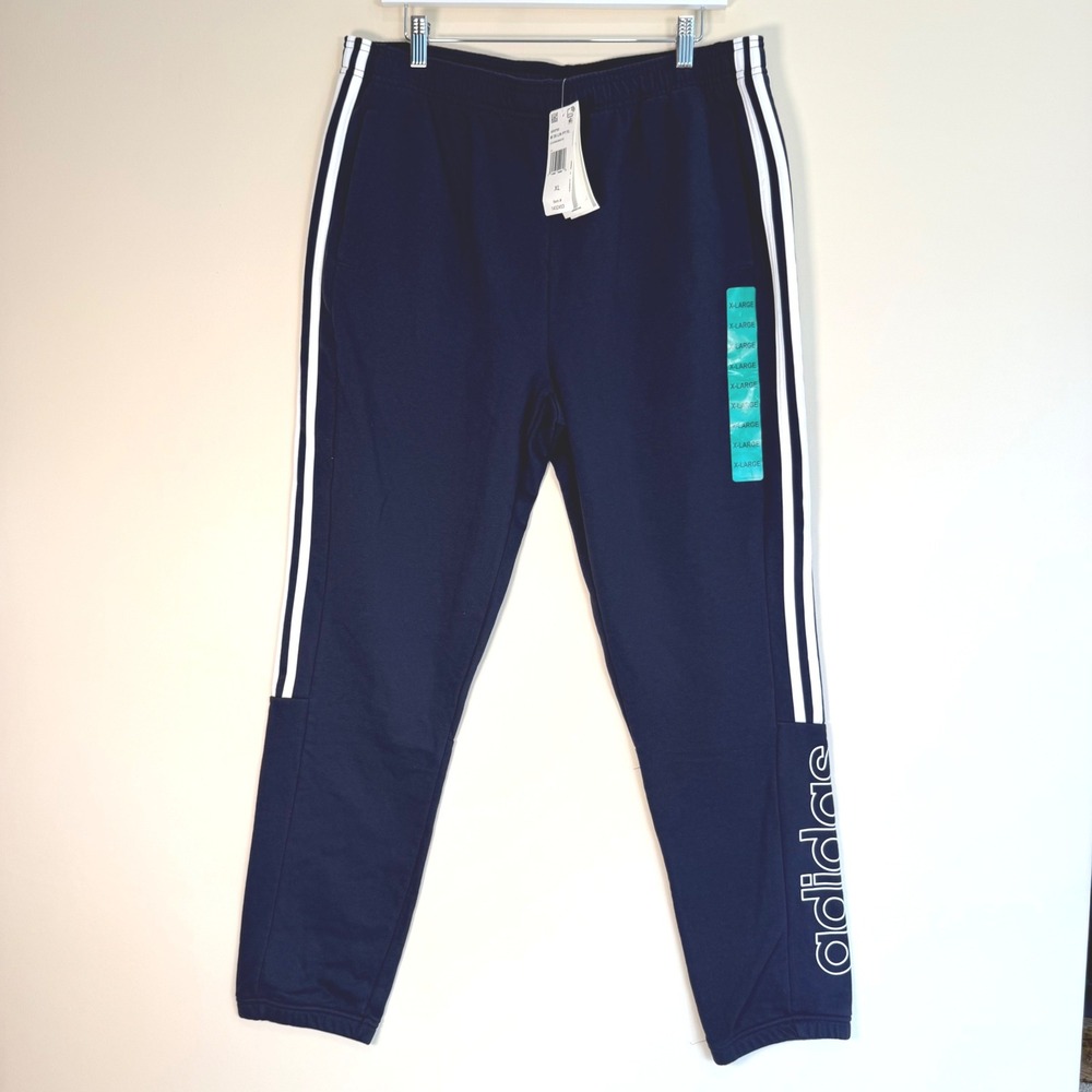 Adidas Mens Essentials 3-Stripes Fleece Pants Navy XL GE0792 Joggers